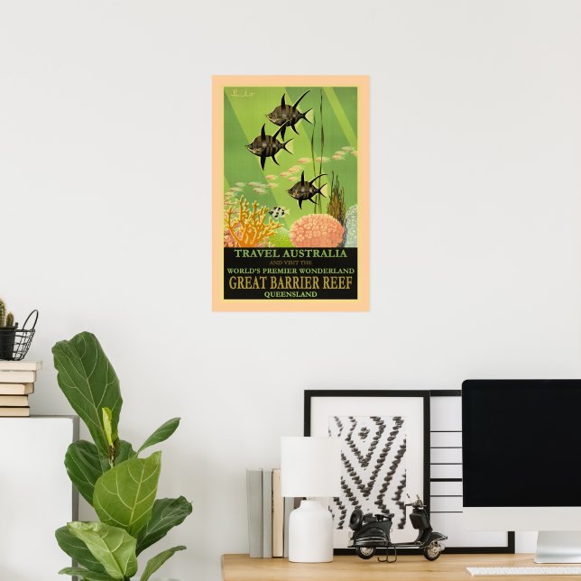 Poster Travel Australia, Great Barrier Reef, (Bureau à domicile)