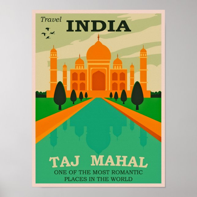 Poster Travel Inde Vintage (Devant)