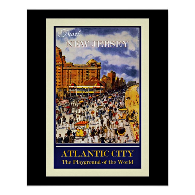 Poster Travel New Jersey, Atlantic City, (Devant)
