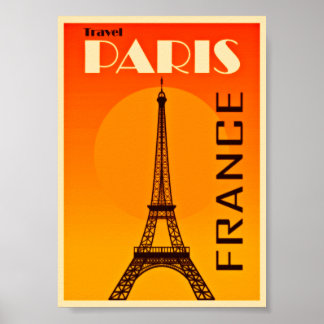 Poster Travel Paris Retro