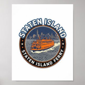 Poster Traversée du ferry de Staten Island - Aube