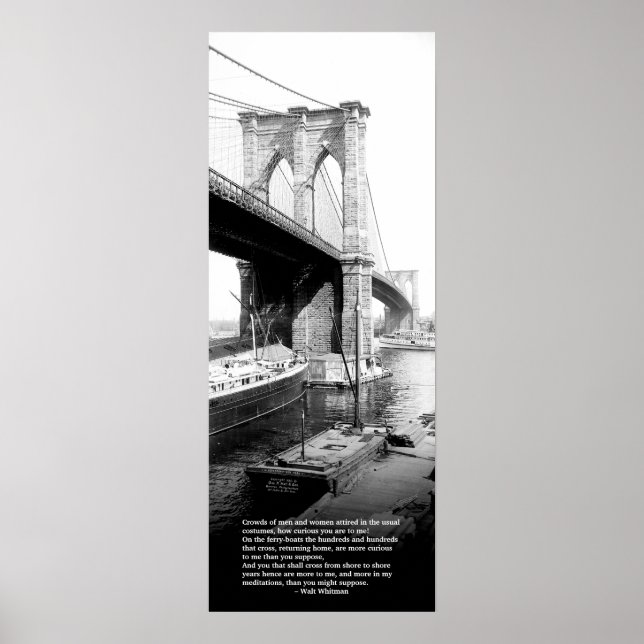 Poster Traverser Brooklyn Ferry New York City Walt Whitma (Devant)