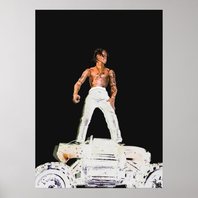 Poster Travis Scott Rodeo A3 agrandi Album inversé (Devant)