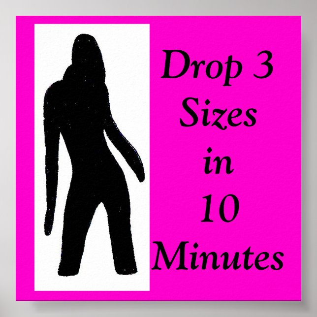 Poster tre2 logo dame, Drop 3 Sizesin10 Minutes (Devant)