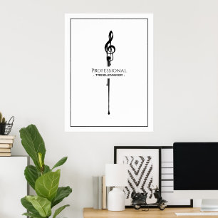 Poster Treblemaker Funny Music Pun Blanc G-Clef