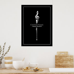Poster Treblemaker Funny Music Pun Classy Black G-Clef