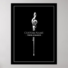 Poster Treblemaker Funny Music Pun Classy Black G-Clef