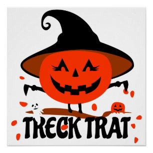 Poster Treck Trat Citrouille Sourire