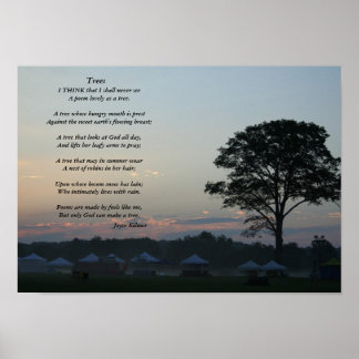 Poster Trees, un poème de Joyce Kilmer