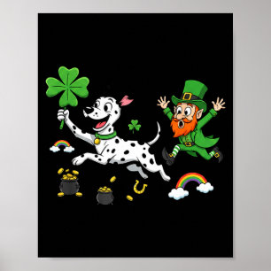 Poster Trèfle dalmatien drôle jour de la Saint-Patrick fe