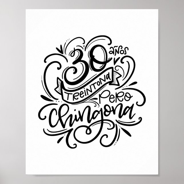 Poster Treintona Pero Chingona (Devant)