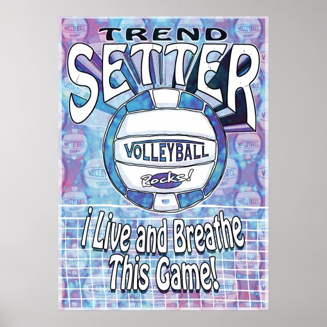 Poster Trend Setter Blue Volleyball (Devant)