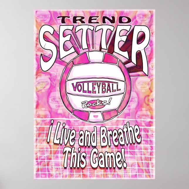 Poster Trend Setter Volleyball rose (Devant)