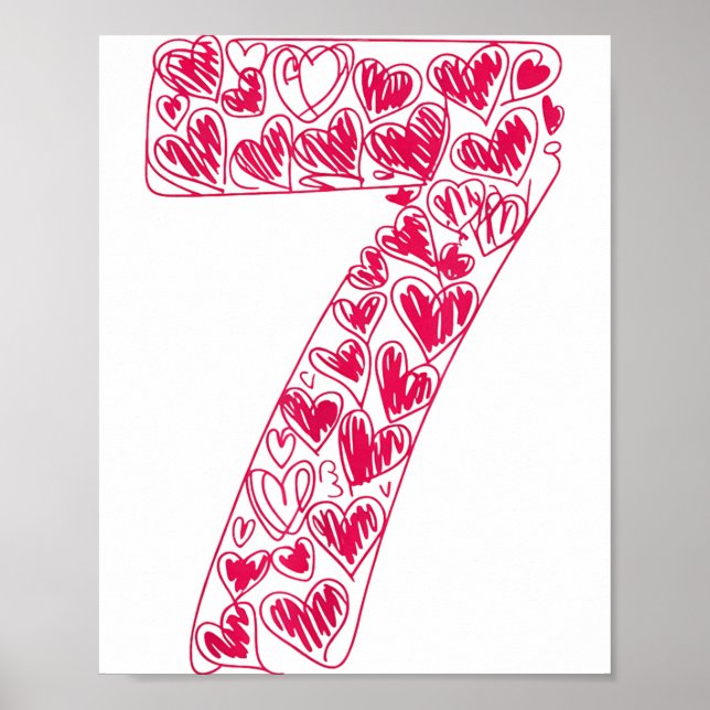 Poster Trendy 6 7 Viral Sketch Heart 67 Cute Valentine Ma (Devant)
