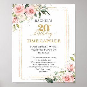 Poster Trendy blush floral or scintille Time capsule