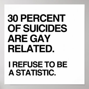 POSTER TRENTE POUR CENT DE SUICIDES SONT HOMOSEXUEL