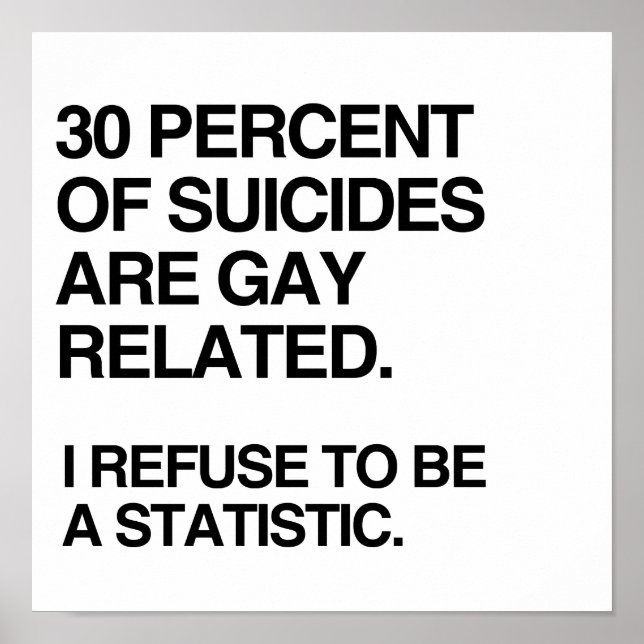 POSTER TRENTE POUR CENT DES SUICIDES SONT LIÉS AUX HOMMES (Devant)
