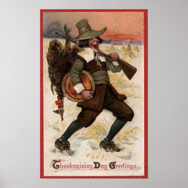 Poster Très heureux chasseur de Turquie (Devant)