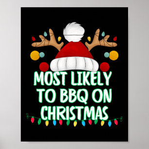 Poster Très Probable De Barbecue Sur Noël Drôle Correspon