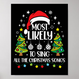 Poster Très Probable De Chanter Les Chansons De Noël Fami