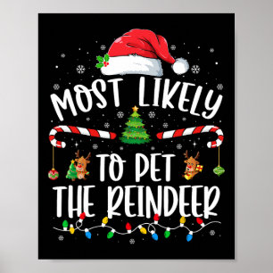 Poster Très Probable De Pet La Famille De Noël Reindeer M