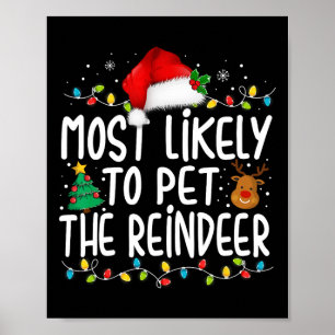 Poster Très Probable De Pet La Famille De Noël Reindeer P