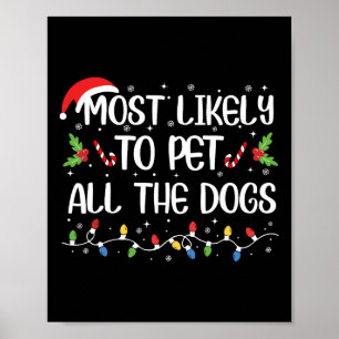 Poster Très Probable De Pet Tous Les Chiens Noël Famille 