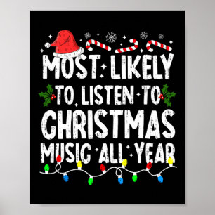 Poster Très Probable D'Écouter La Musique De Noël Famille