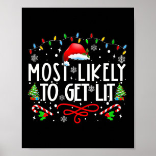 Poster Très Probable D'Obtenir Lit Boire Fun Noël De Fami