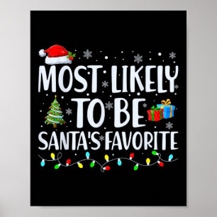 Poster Très Probablement Père Noël Favorite Noël Famille
