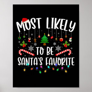 Poster Très Probablement Père Noël Favorite Noël Famille
