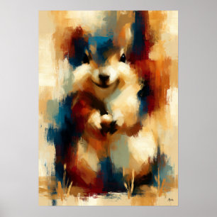 Poster Trésor minuscule Korisu Mignon bébé écureuil Art K