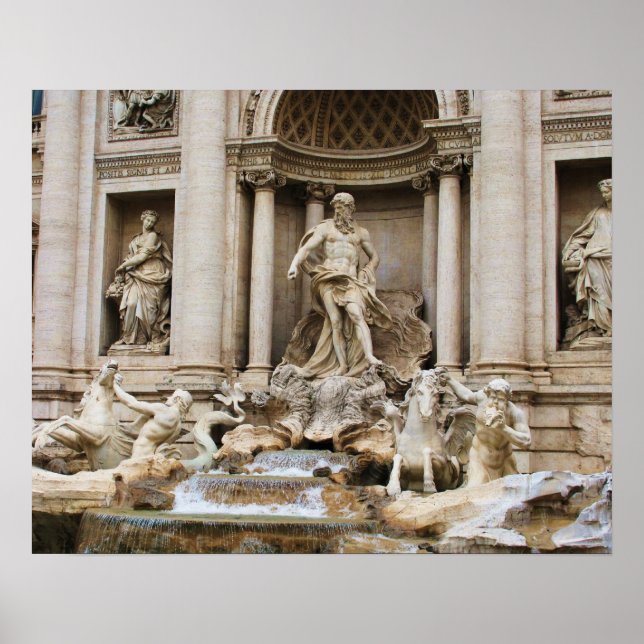 Poster Trevi Fontaine Rome Italie photo de voyage (Devant)