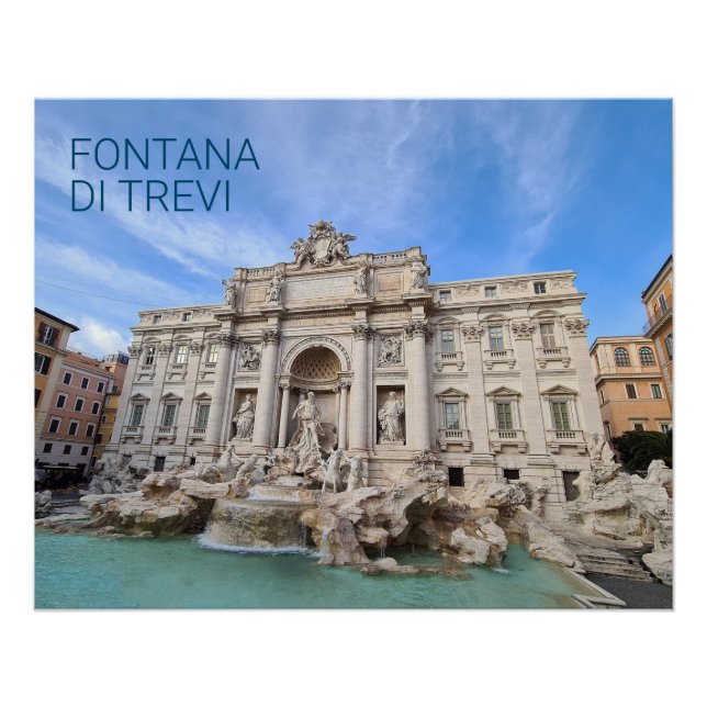 Poster Trevi Fontaine Rome Italie Vacances Panorama (Devant)