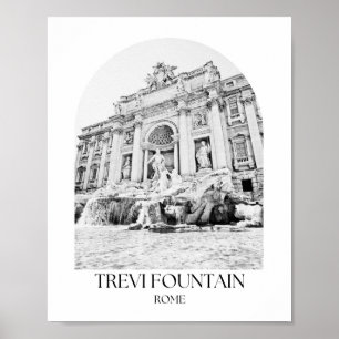 Poster Trevi Fountain Rome Arch Photo Print