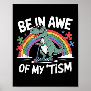 Poster Trex Dinosaur Sensibilisation sur l'autisme Soyez