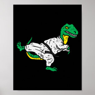 Poster Trex Karaté Taekwondo Ceinture Noire Drôle Dinosau