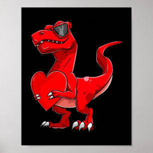 Poster Trex Valentines Jour Vêtements Jeune Jeune Enfant
