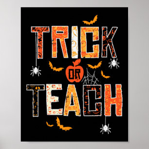 Poster Tri Ou Enseigner Retro Halloween Enseignantes Femm