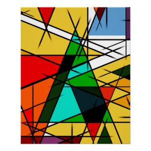 Poster Triangle Coloré Géométrique Moderne