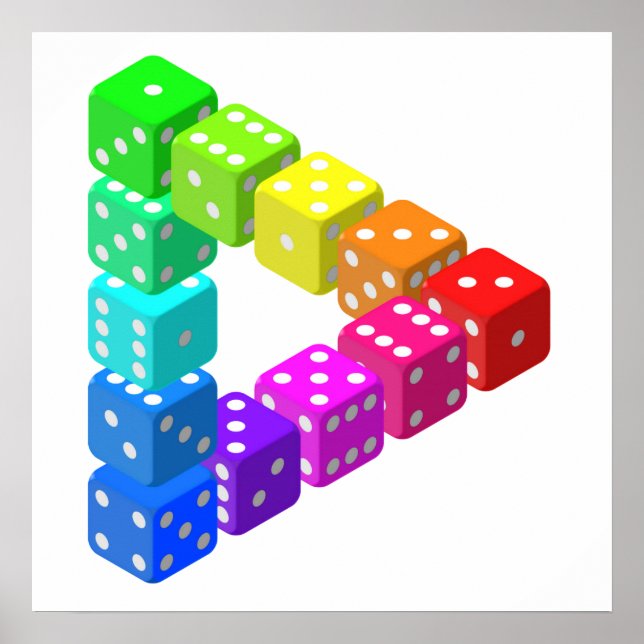 Poster Triangle de dés impossible (Devant)