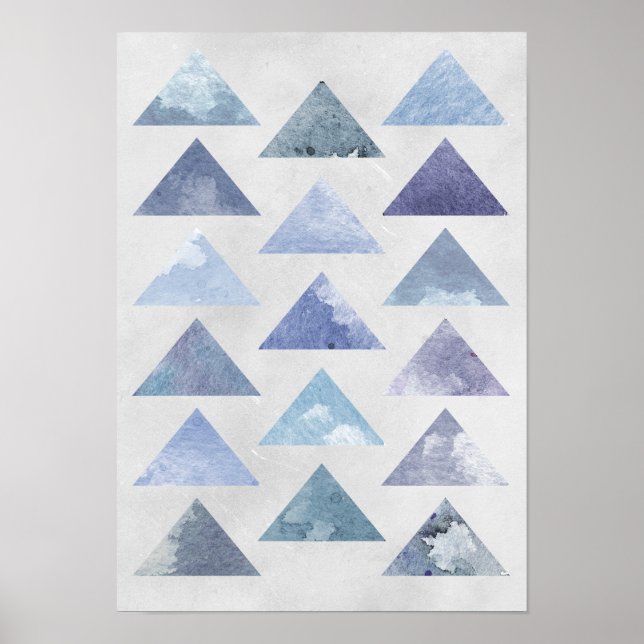 Poster Triangles bleus (Devant)