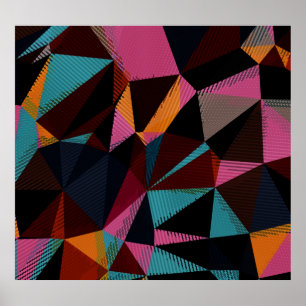 Poster Triangles colorés Abstrait Arrière - plan géométri