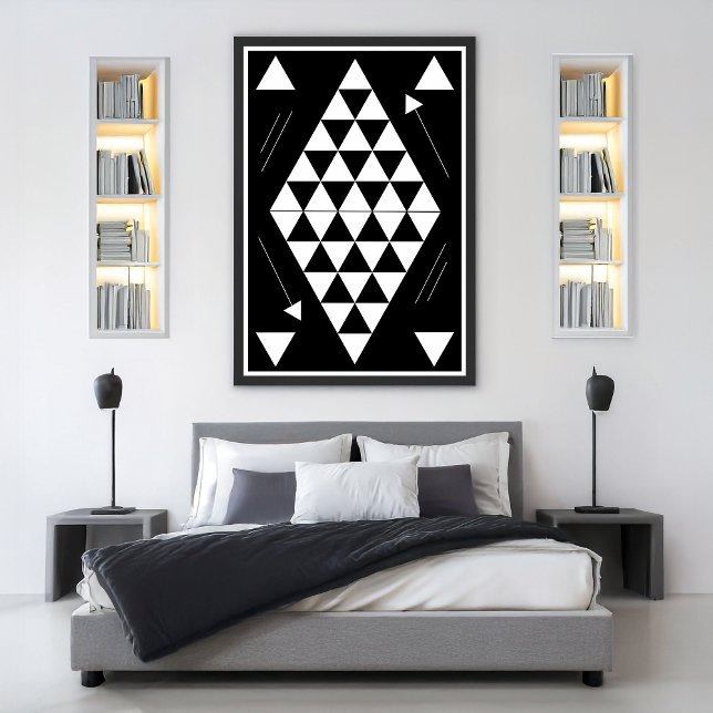 Poster Triangles géométriques blancs (Créateur téléchargé)