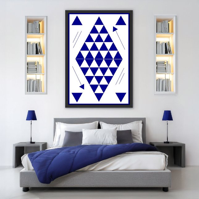 Poster Triangles géométriques bleus (Créateur téléchargé)