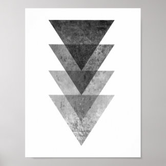 Poster Triangles géométriques gris