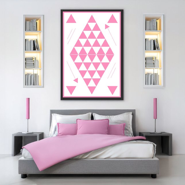 Poster Triangles géométriques roses (Créateur téléchargé)