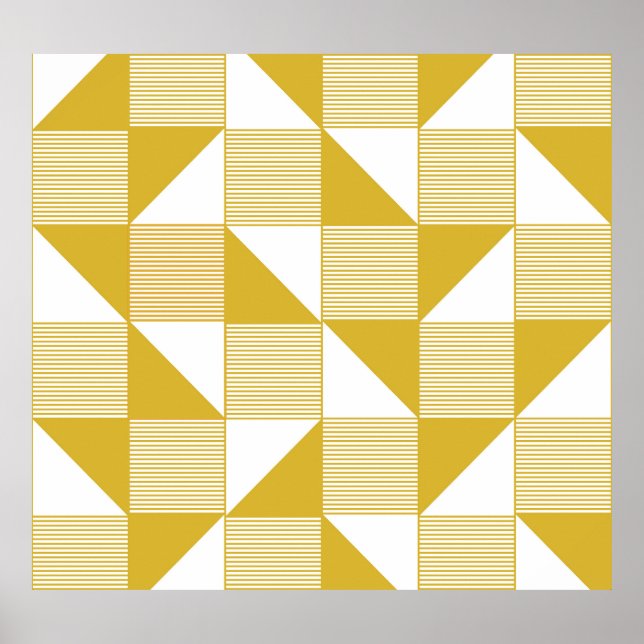 Poster Triangles Jaunes : Motif Linéaire Sans Seamless. (Devant)