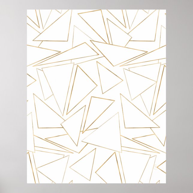 Poster Triangles minimalistes d'or (Devant)
