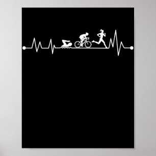 POSTER TRIATHLON HEARTBEAT T SHIRT